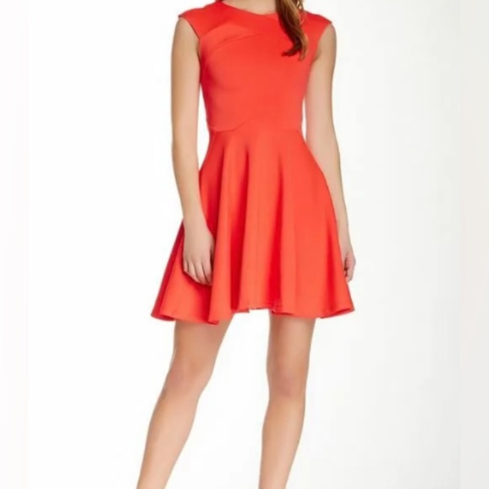 Ted Baker Hot Pinky Orangey skater dress